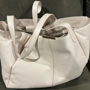 Chic Cream Leather Tote Bag